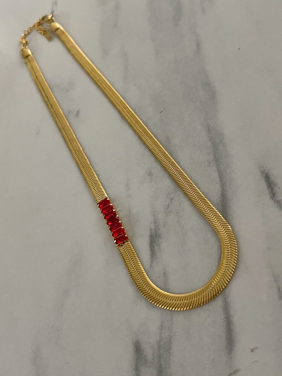 RED SNAKE CHAIN NECKLACE
