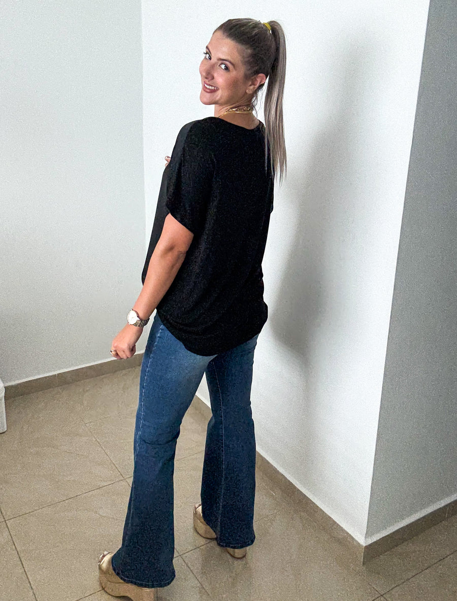BLACK SILKY BLOUSE