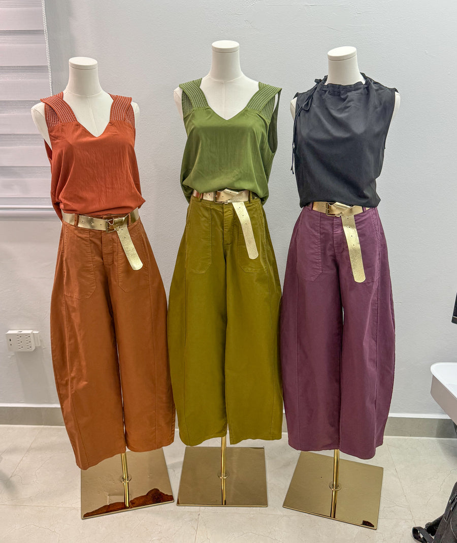 FALL COLOR BARREL PANTS