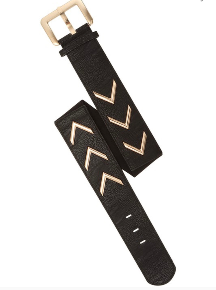V BELTED DETAILED ELASTIC BELT