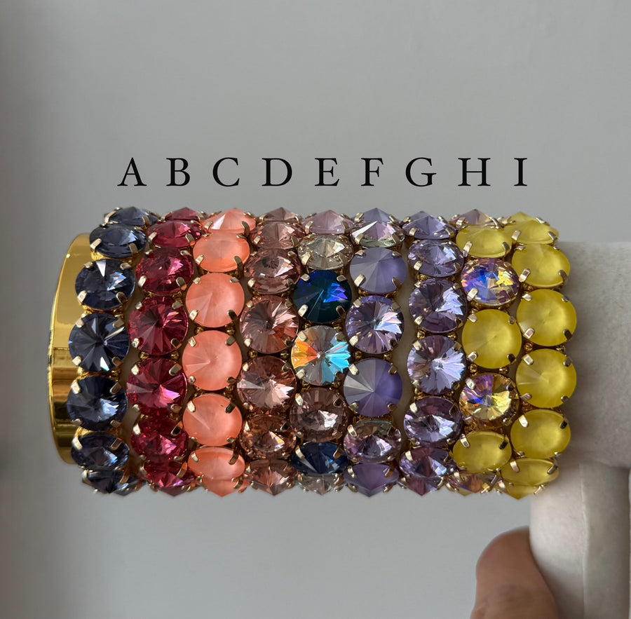 MULTICOLOR SWAROVSKI THICK ELASTIC BRACELETS