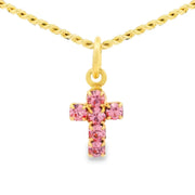 SINGLE MINI CROSS NECKLACE IN LIGHT ROSE