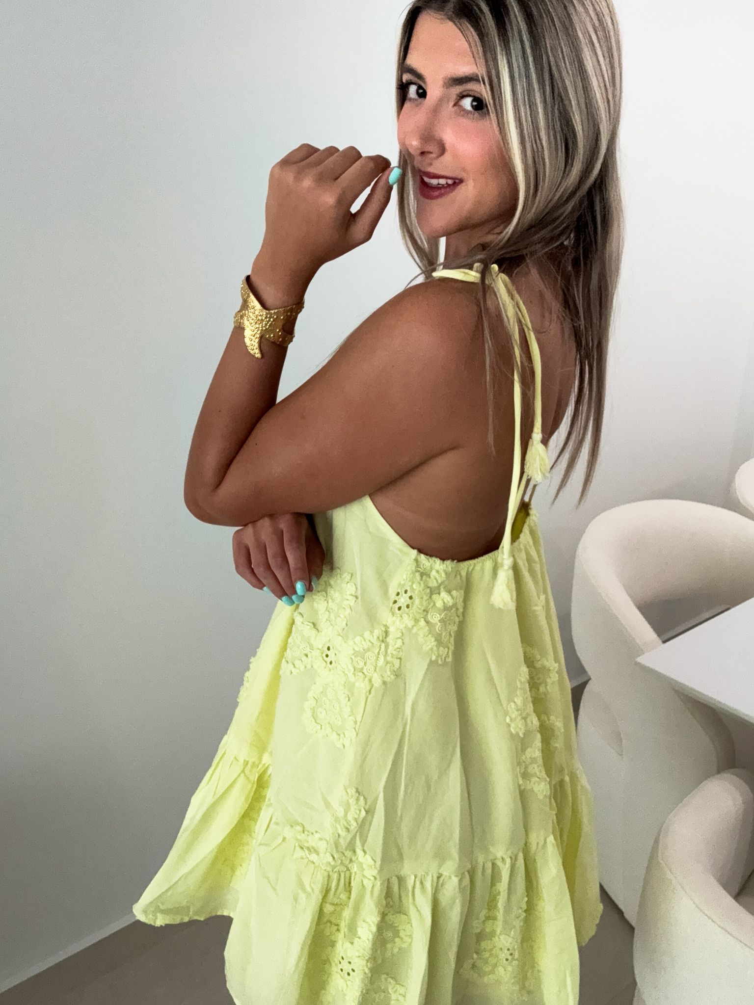 PASTEL YELLOW NEON SUMMER DRESS