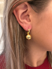 GOLD BALL HUGGIE EARRINGS