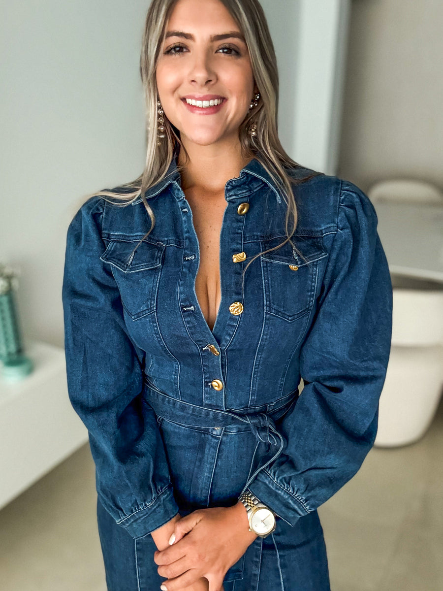 DENIM SPANDEX JUMPSUIT