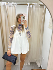 WHITE DENIM ROMPER
