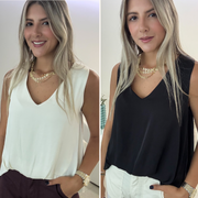 SILKY FRONT TUCKED BLOUSE