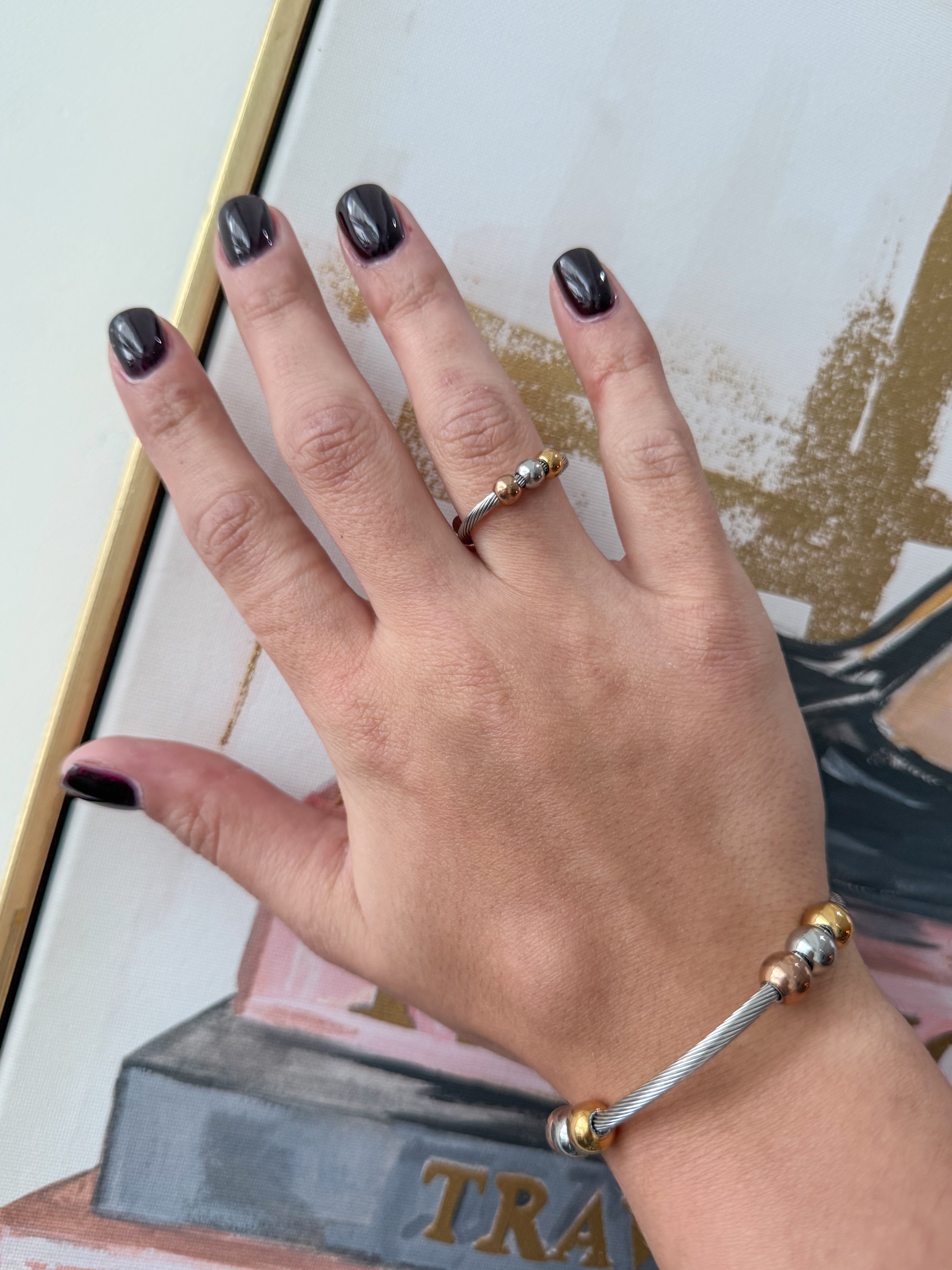 TRICOLOR BANGLE & RING SET