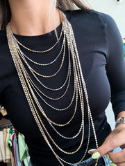 TWO TONE PAMPAS LAYERED NECKLACE
