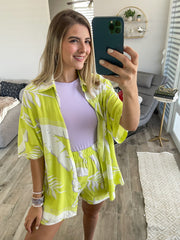 LIME/LAVENDER PRINT SET