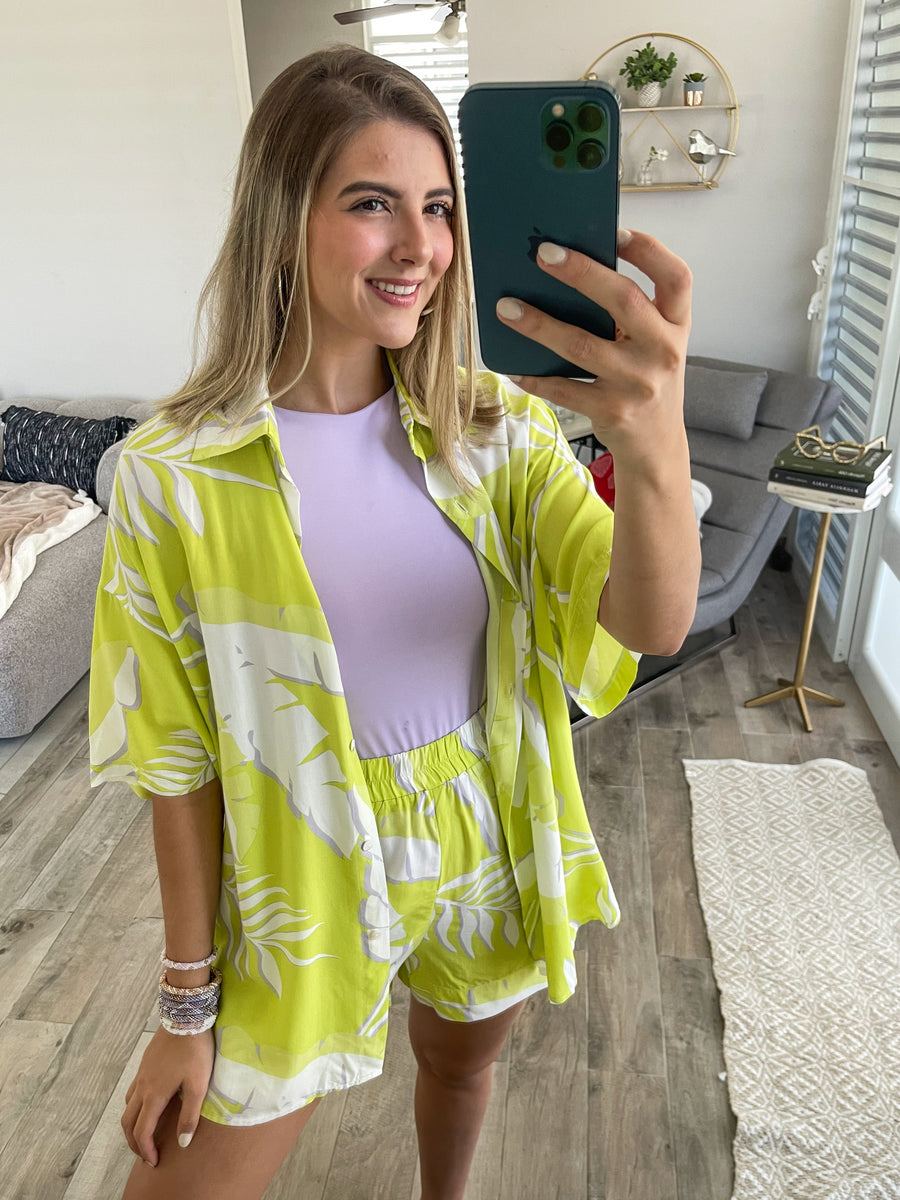 LIME/LAVENDER PRINT SET