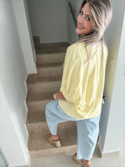 YELLOW STRIPED TUNIC TOP