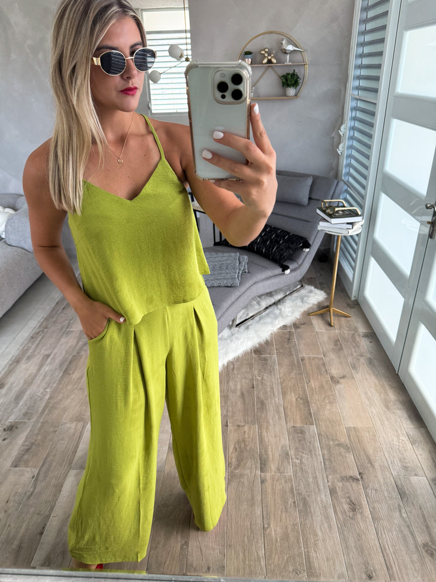 LIME GREEN TOP & PANT SET