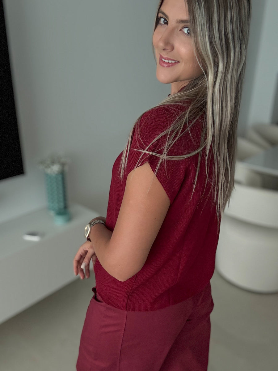 WINE SWEATER TOP