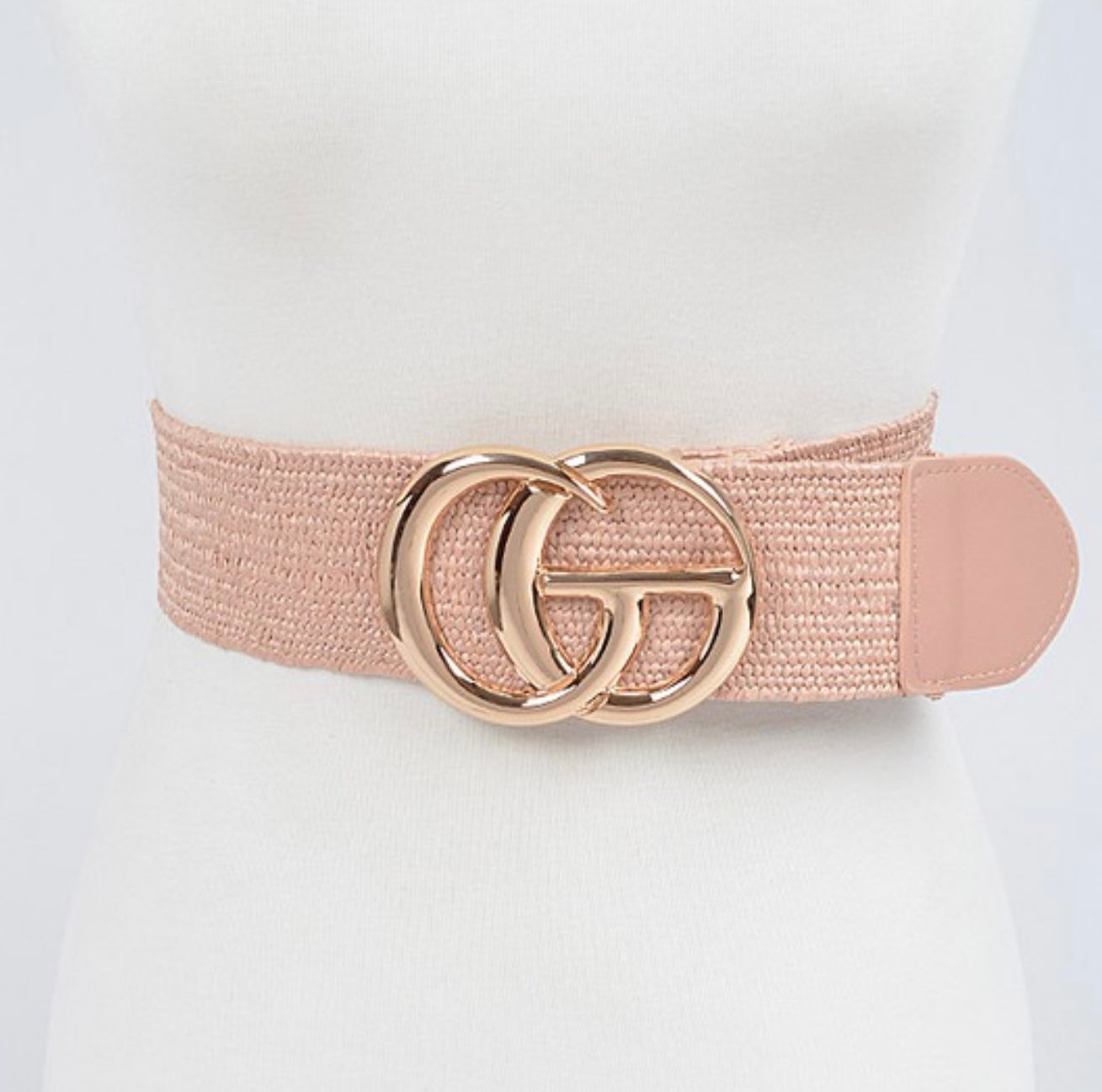 METAL BUCKLE STRAW BELT