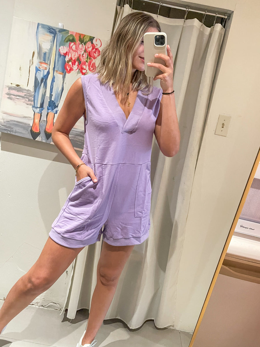 LAVENDER SLEEVELESS ROMPER