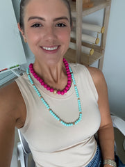 TWO TONE BEADED LAYERED NECKLACE