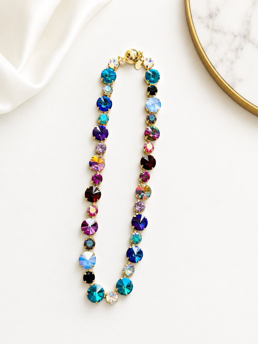 BLUE MULTI MIX SWAROVSKI NECKLACE