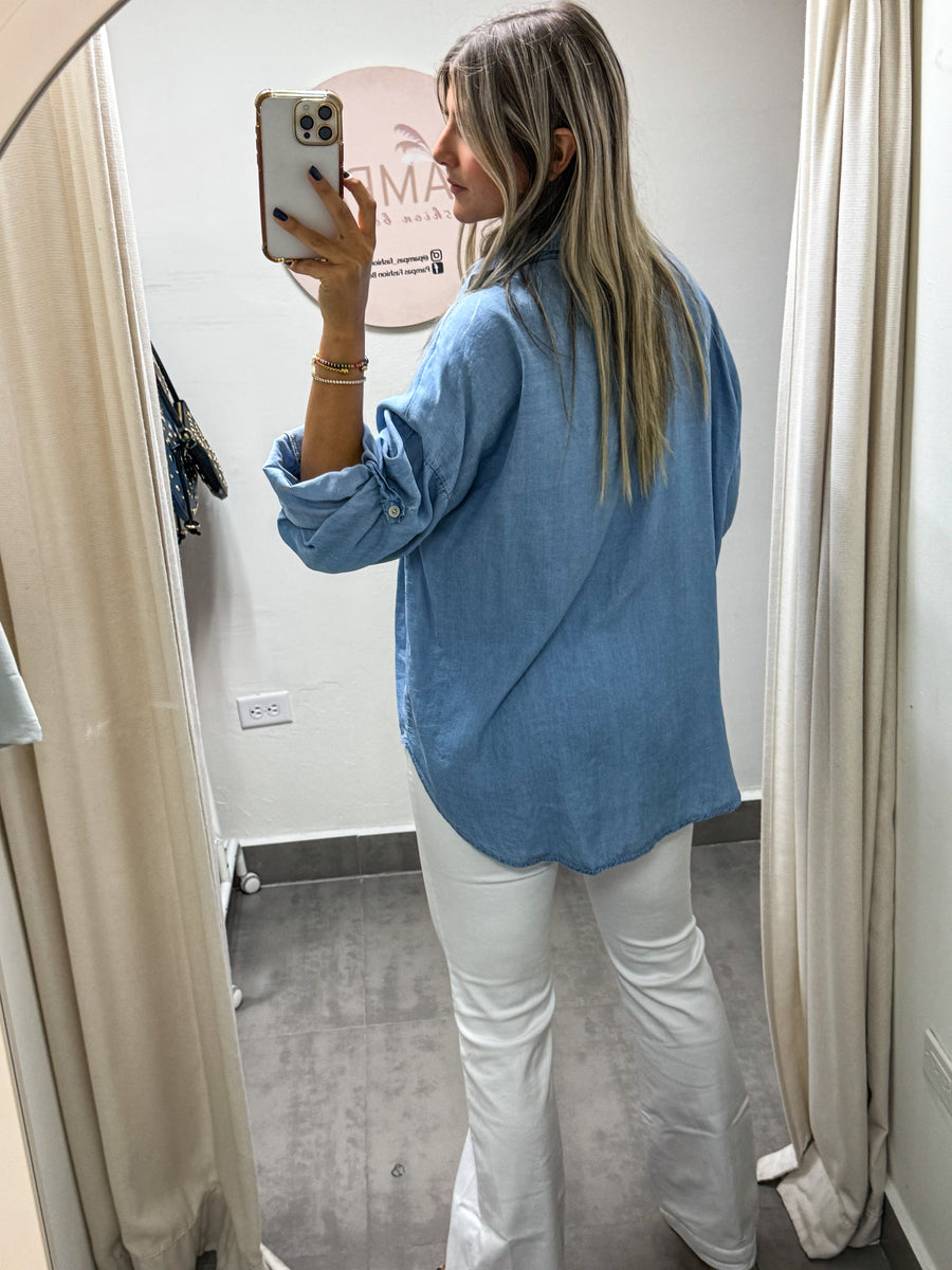 TENCEL PIN BLOUSE