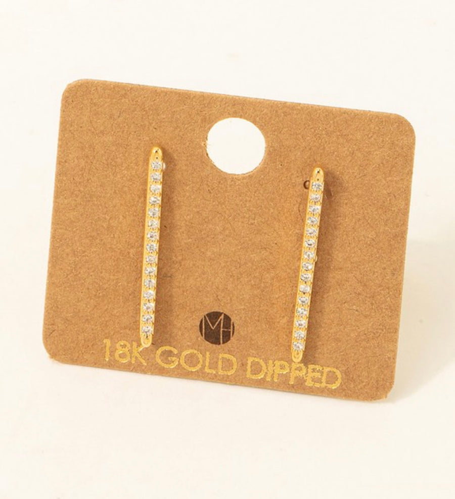 RHINESTONES BAR EARRINGS