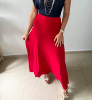 PIA RED MAXI SKIRT