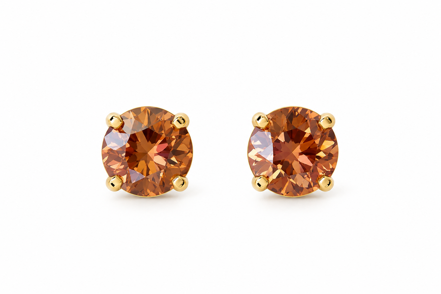 OAKLAND STUD IN LIGHT SMOKED TOPAZ