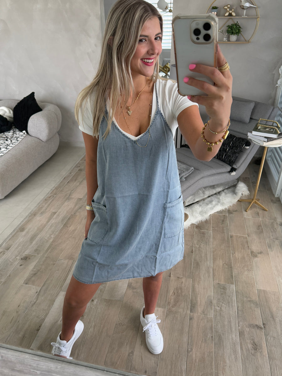 BLUE TENCEL DRESS