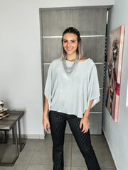 BLACK SILVER STRIPED PANTS