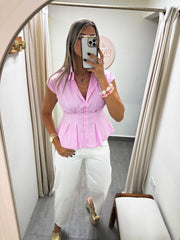 PINK TAILORED BLOUSE