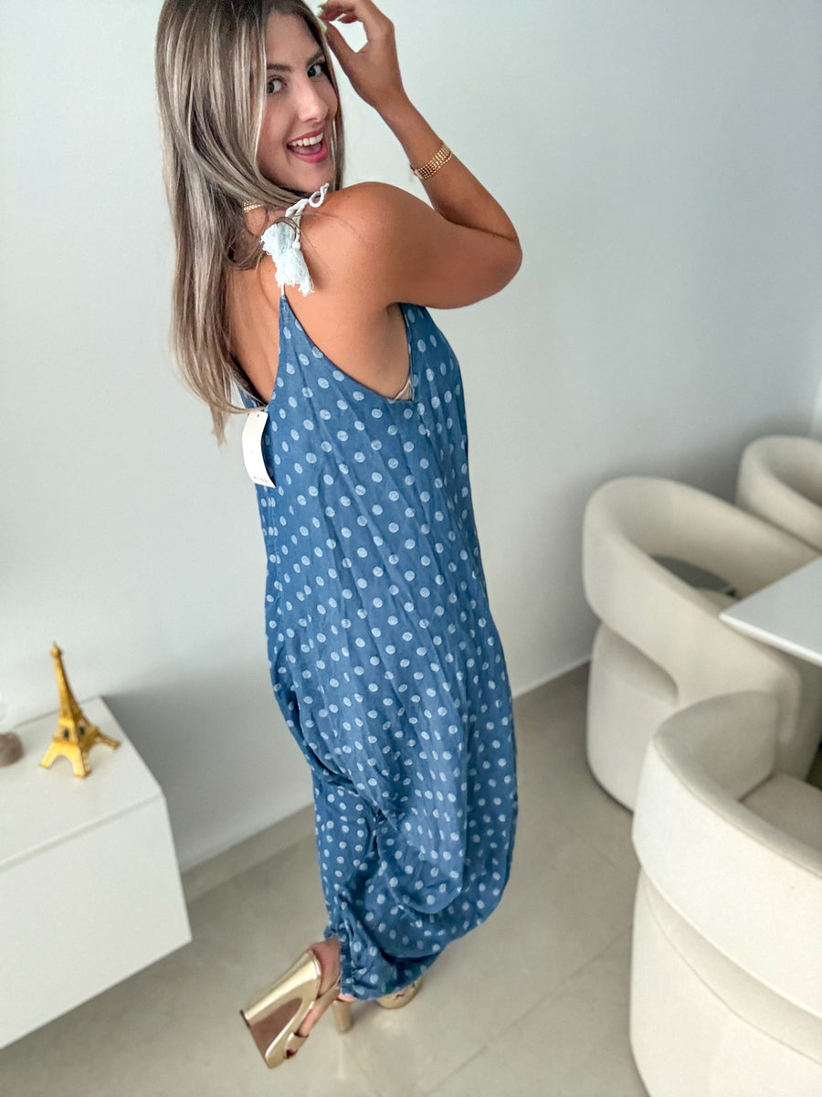 POLKA DOT TENCEL JUMPSUIT