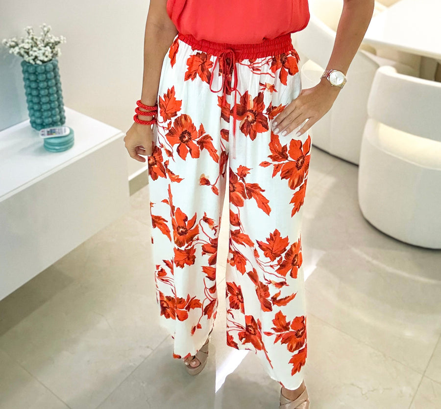 ORANGE PRINTED PANTS