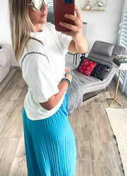 WHITE MULTICOLOR RHINESTONE TSHIRT
