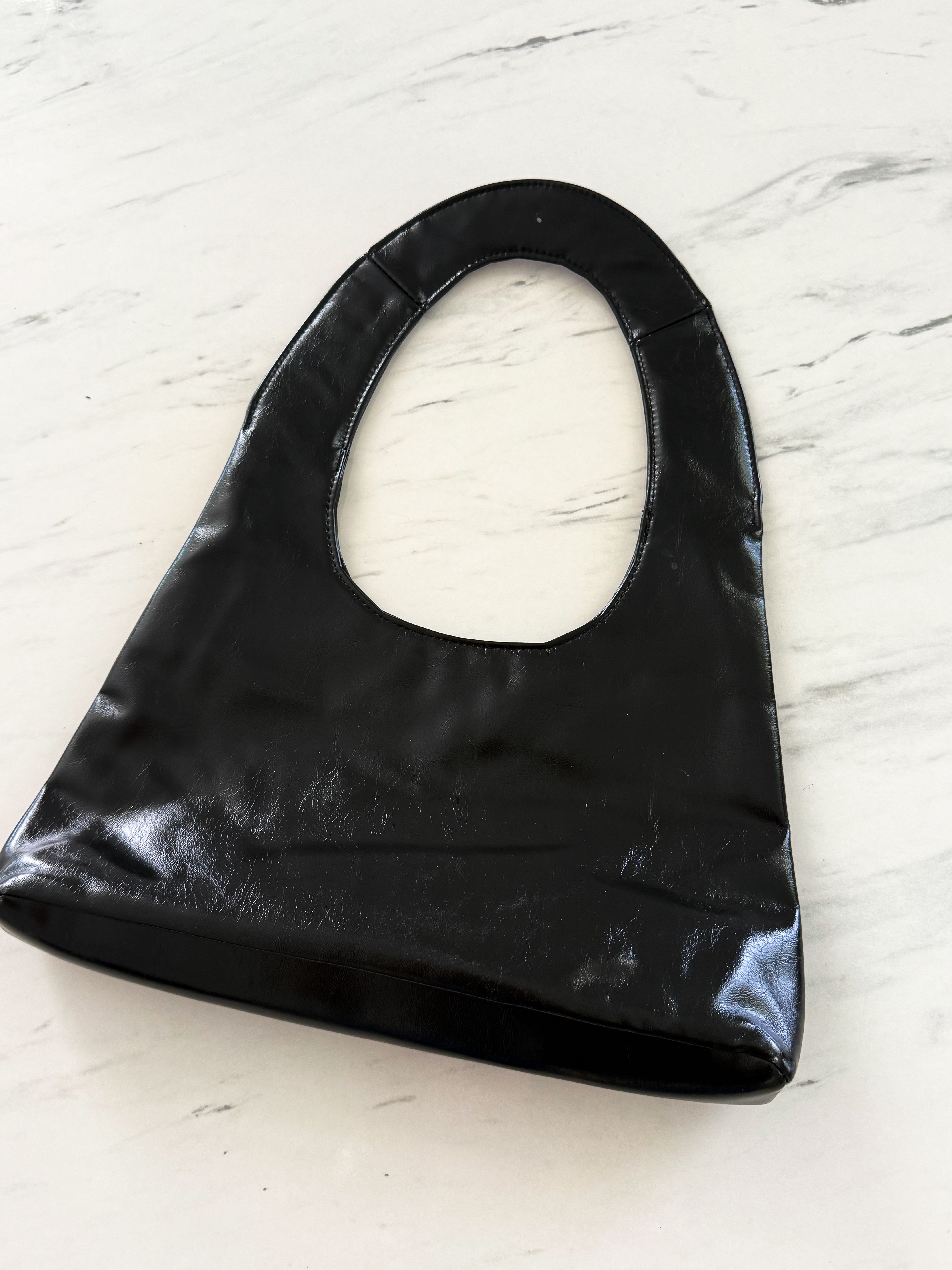 BLACK GOLD STUDDED SHOULDER BAG