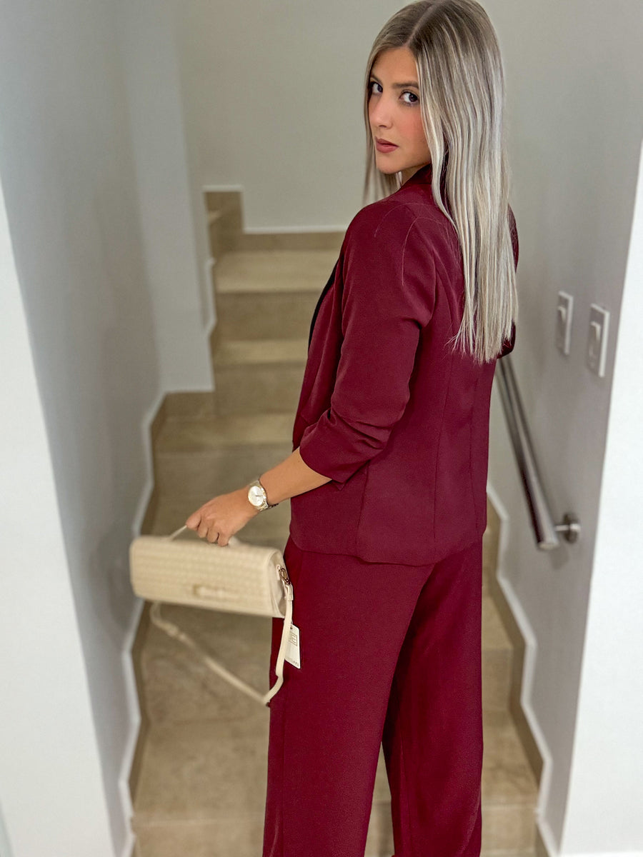 BURGUNDY TAILORED PANTS