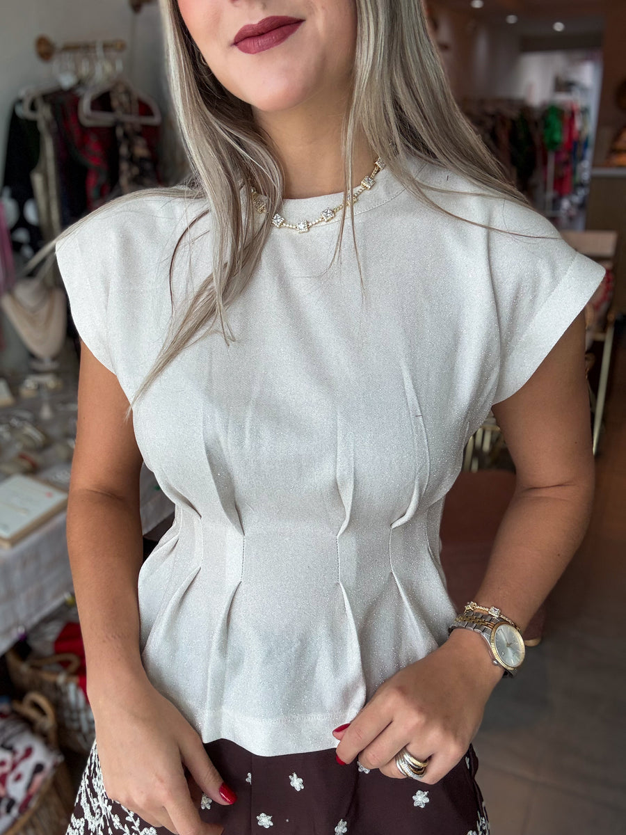 IVORY GLITTER BLOUSE