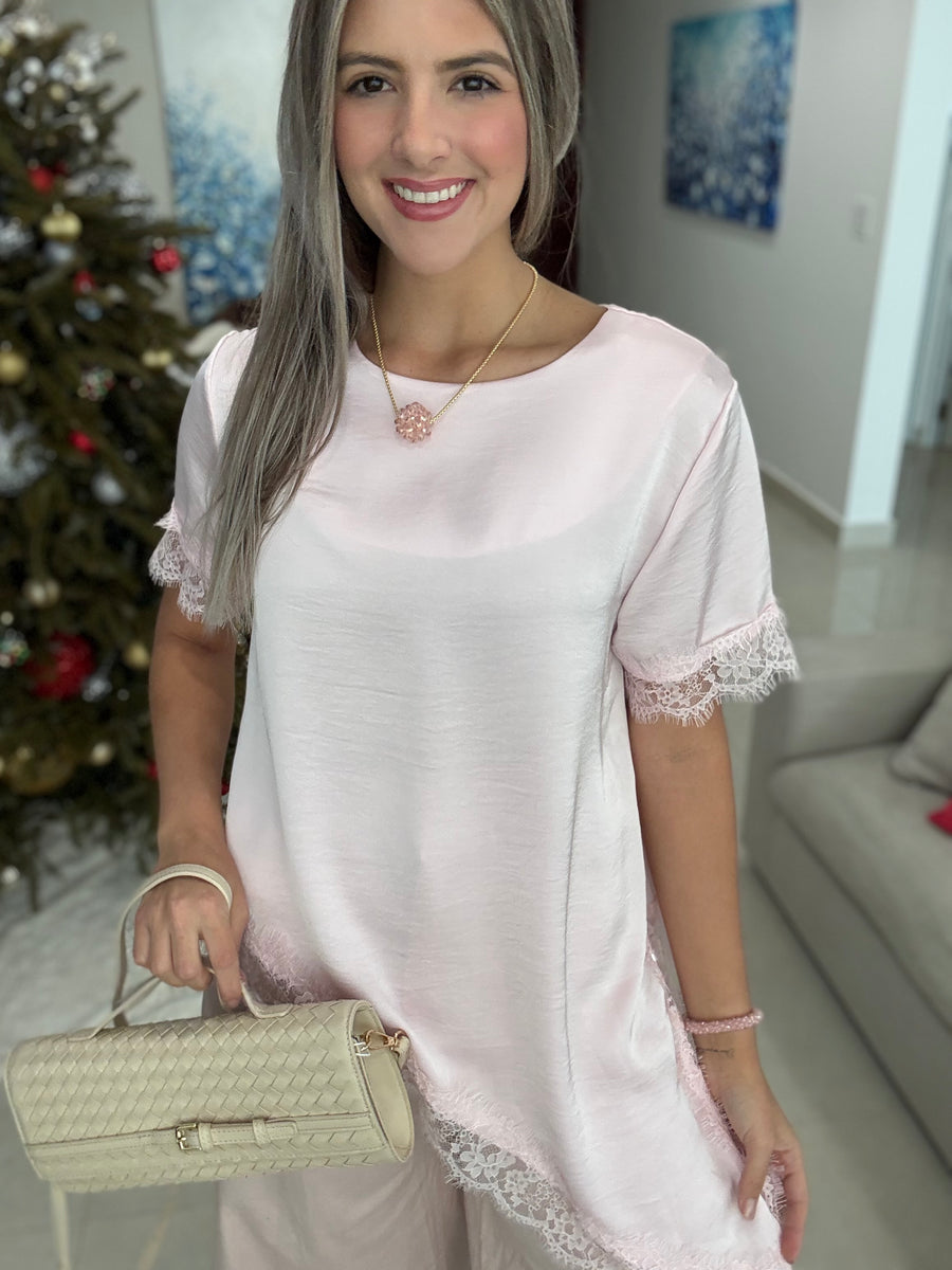 PASTEL SATIN LACE TOPS