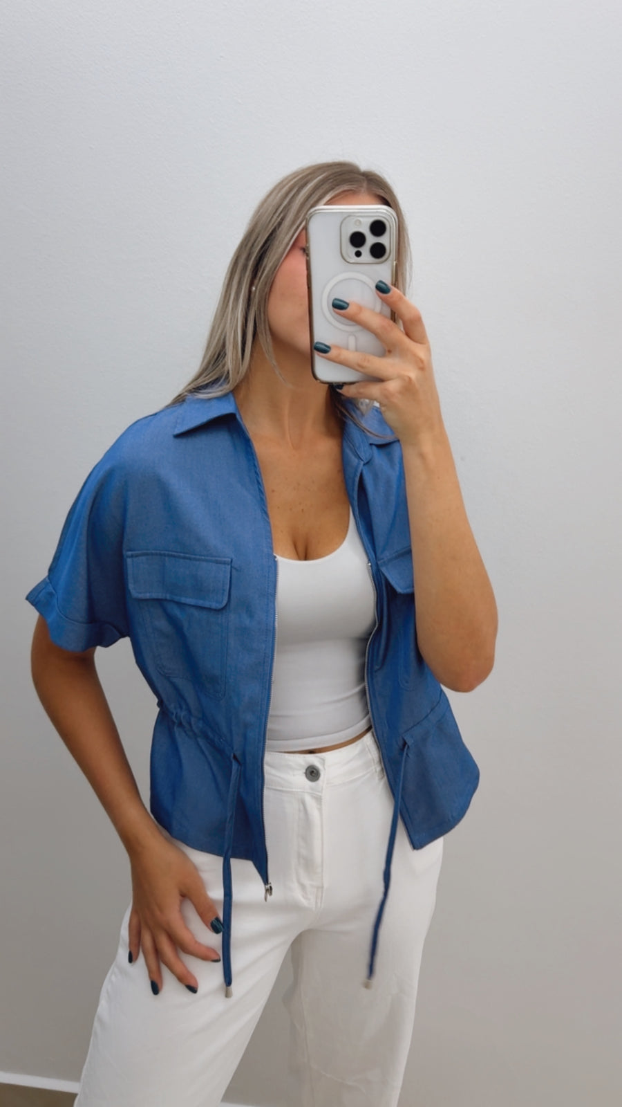 DENIM ZIPPER TOP/JACKET