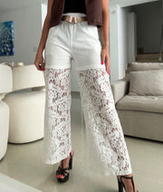 WHITE LACE PANTS