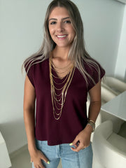 V-NECK MODAL BASIC BLOUSED