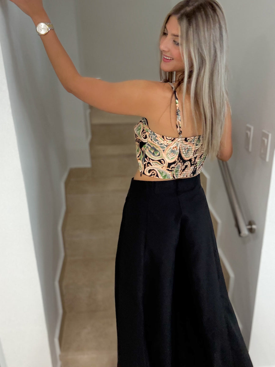 BLACK WIDE LEGGED PALAZZO PANTS