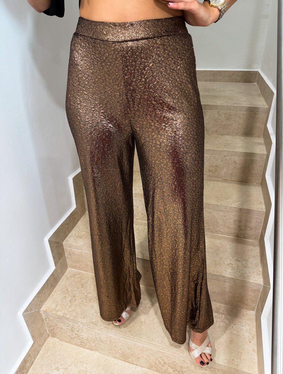 COPPER METALLIC PANTS