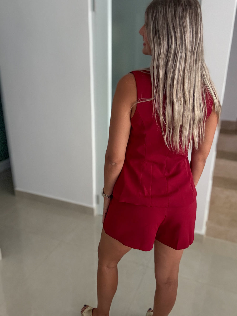 BURGUNDY ELEGANT ROMPER