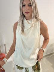 IVORY SATIN BLOUSE