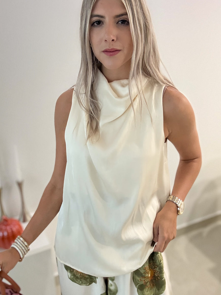 IVORY SATIN BLOUSE