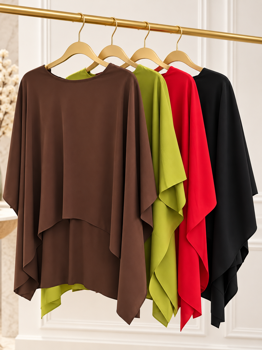 LYCRA TUNIC CAPE BLOUSE