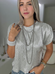 SILVER METALLIC BLOUSE