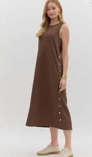 BROWN STUDDED DRESS