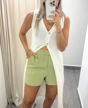 LIGHT OLIVE TAILORED SHORTS