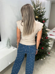 SOLID SIDE RUCHED DETAILED BLOUSE