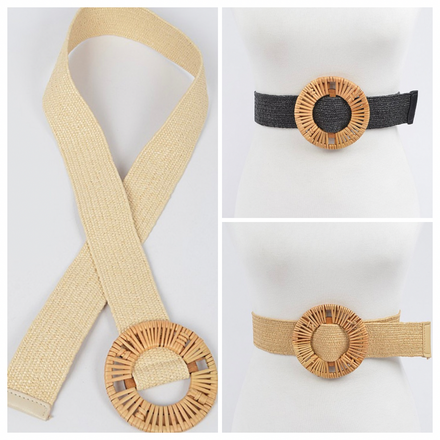 BAMBOO ROUNDED BUCKLE BELT